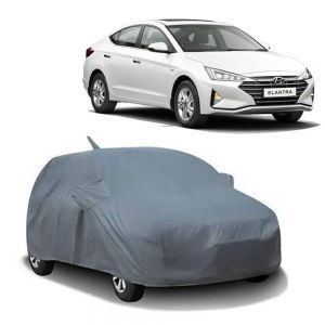 Body Cover for Elantra New Water Resistant Polyester Fabric with Mirror Pocket Slots_Grey Colour